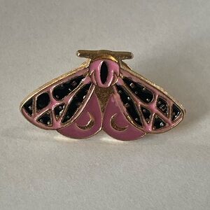Pink and Mauve Moth Pin